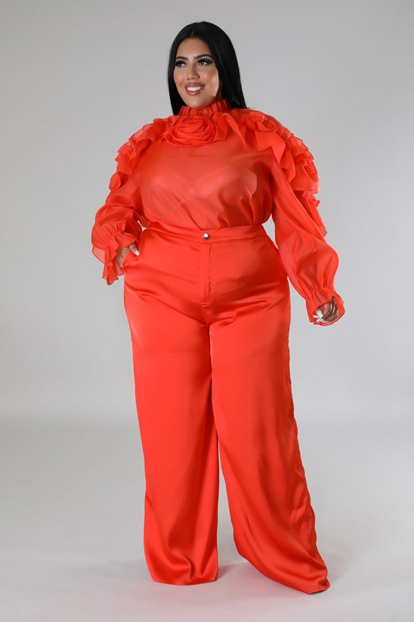 Paula Orange Pant set